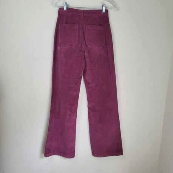 Faherty Maroon Banner Stretch Corduroy Wide Leg Pants - Picture 9 of 14